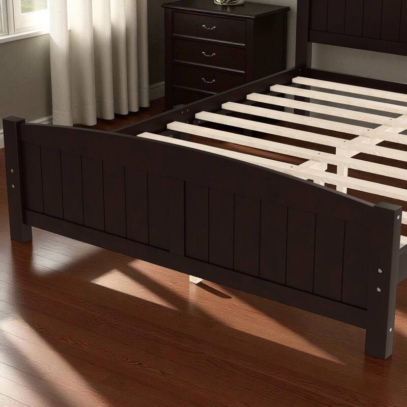 Solid Wood Platform Bed Frame with Support Slats, Strong Structure, No Box Spring Needed Modern Bedroom Furniture