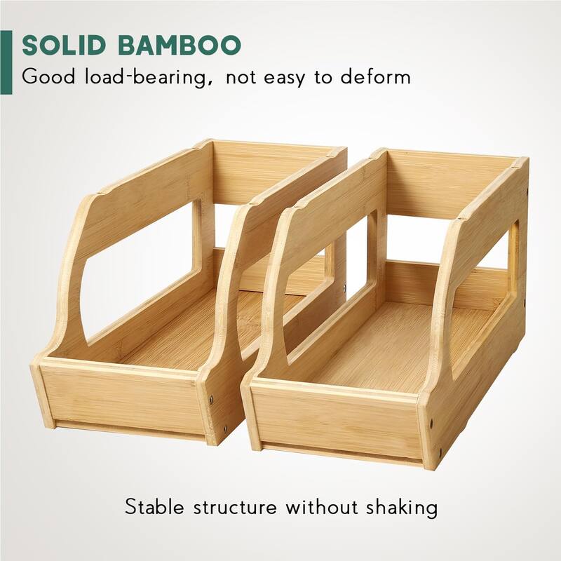 Bamboo Can Organizers and Storage,Soda Can Organizer Beverage Drink Holders Stackable Canned Goods Organizer Can Dispenser