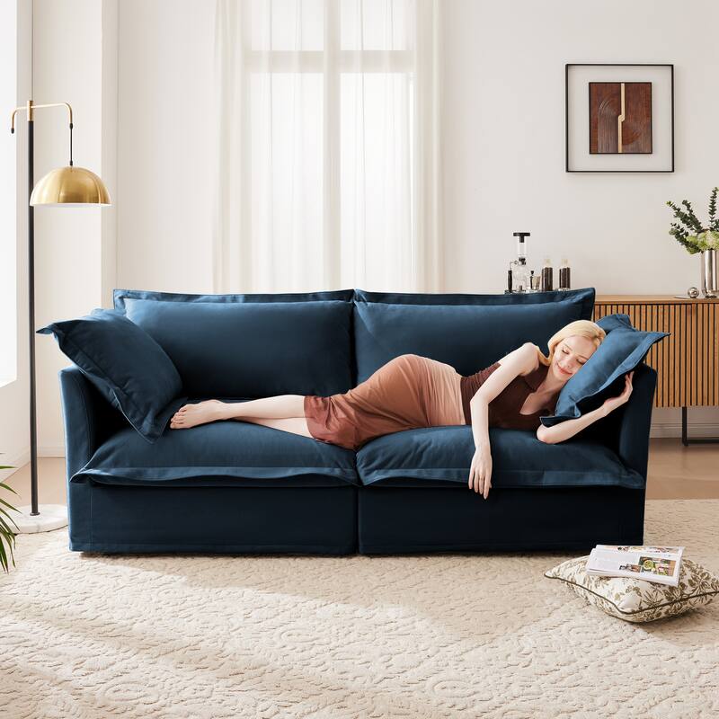 83.4″ Chenille Modular 3-Seater Sofa with Washable Covers & 300 lb Capacity