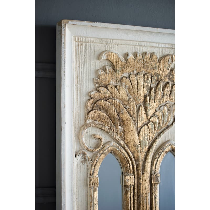 Mid-Century Modern Wall Mirror - Gold Leaf Details, Set of Two