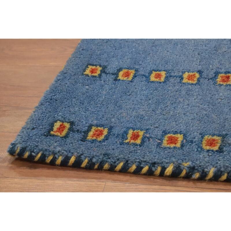 Hand Knotted Oriental 100% Wool Carpet Tribal Animal Pictorial Multi-Colored Gabbeh Area Rug - 4' 1'' X 2' 5''