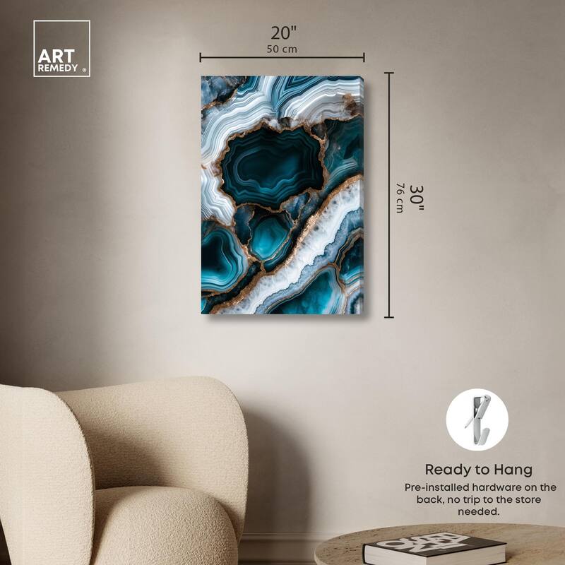 Teal Tectonic I Canvas by Art Remedy, Gallery Wrapped