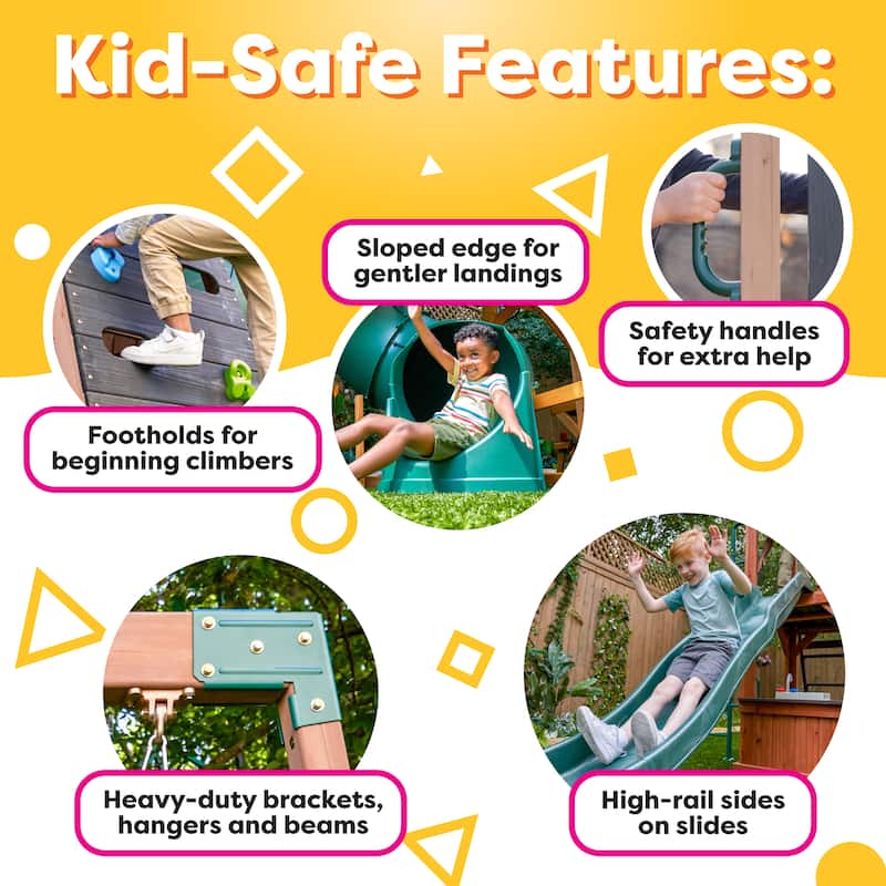 KidKraft Wilderness Point Wooden Outdoor Swing Set