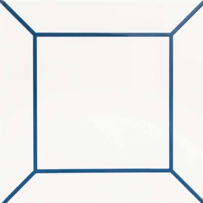 The Tile Life Frame 6x6 Blue Ceramic Wall Tile - Case of 44 (10 Sq. ft.) - Blue