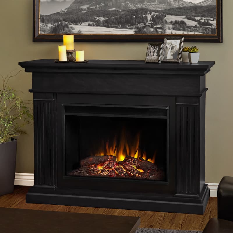 Centennial 55.5" Electric Grand Fireplace in Black by Real Flame - Black