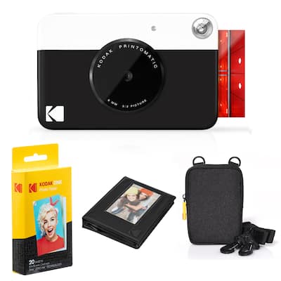 Kodak Printomatic Instant Camera Bundle w/ 20 Zink Sheets, Photo Album & Hanging Frames - N/A
