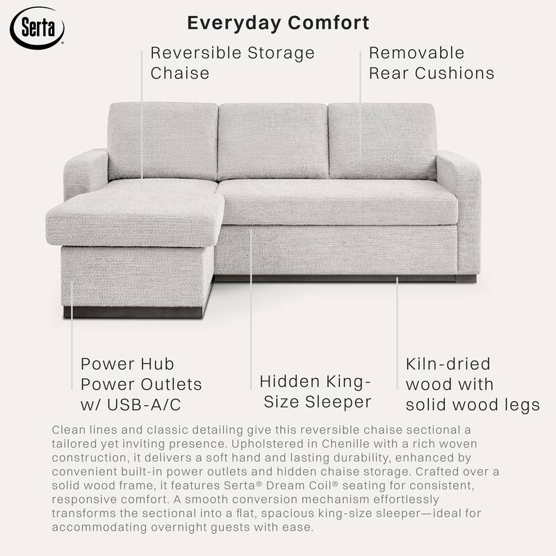 Serta Hayden Convertible Sectional Sofa with Storage