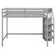 preview thumbnail 30 of 32, Full Size Loft Bed with Built-in Storage Wardrobe and Staircase,White/Gray