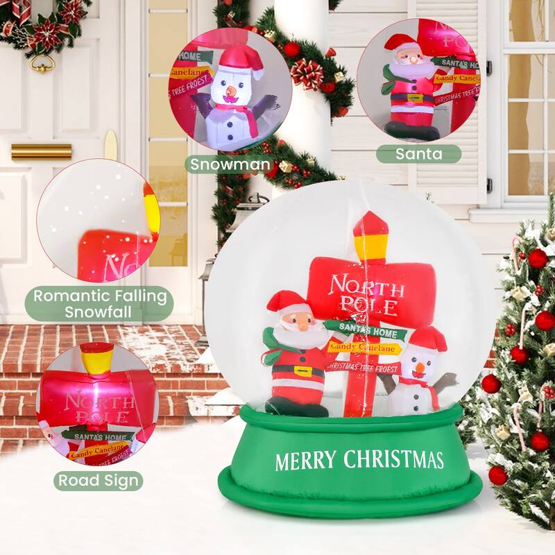 Costway 4 FT Christmas Inflatable Santa Snow Globe Light Up Crystal - See Details