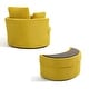 preview thumbnail 40 of 198, 41" W Oversized Accent Barrel Swivel Chair with Moon Storage Ottoman