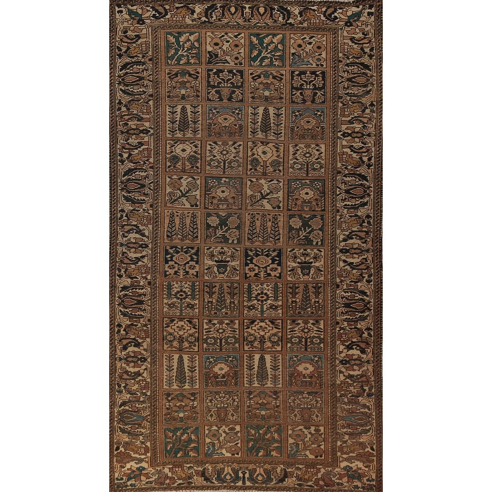 Garden Design Bakhtiari Persian Area Rug Hand-Knotted Wool Carpet - 5'3"x 10'5"
