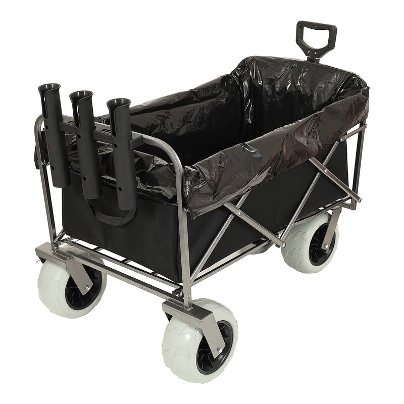 500lb Beach Wagon w/Rod Holders & Big Wheels - All-Terrain Steel Cart