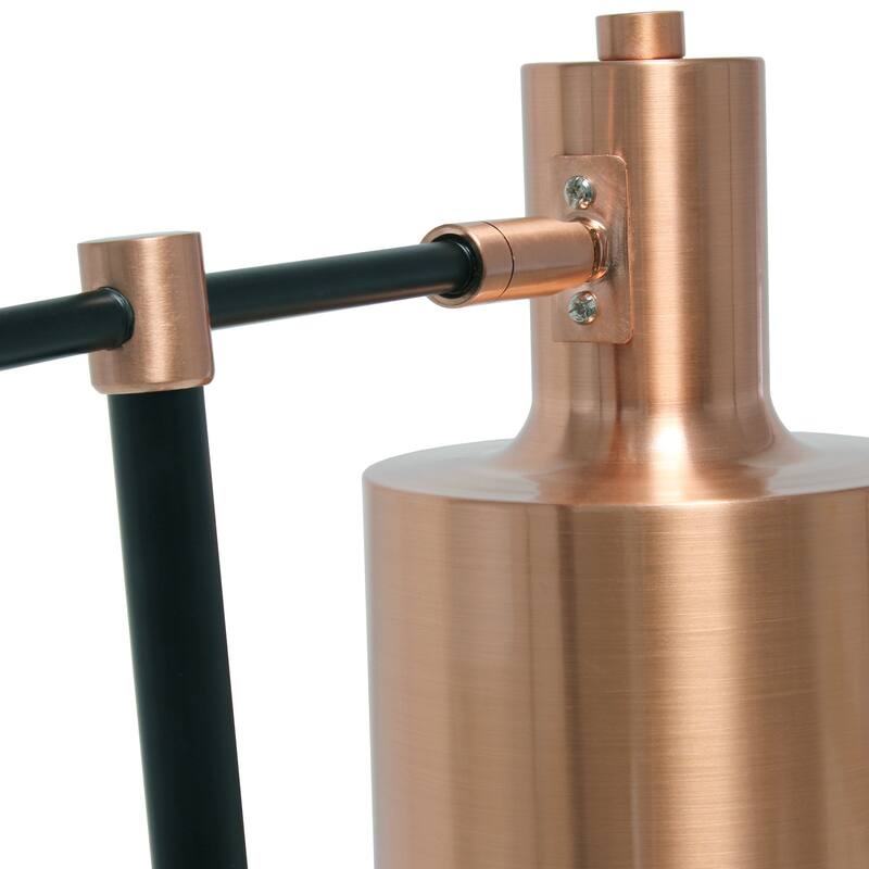 21 in. Rose Gold Finish Table Lamp with Gold Shade, Sturdy Table Lamp for Living Rooms and Bedrooms