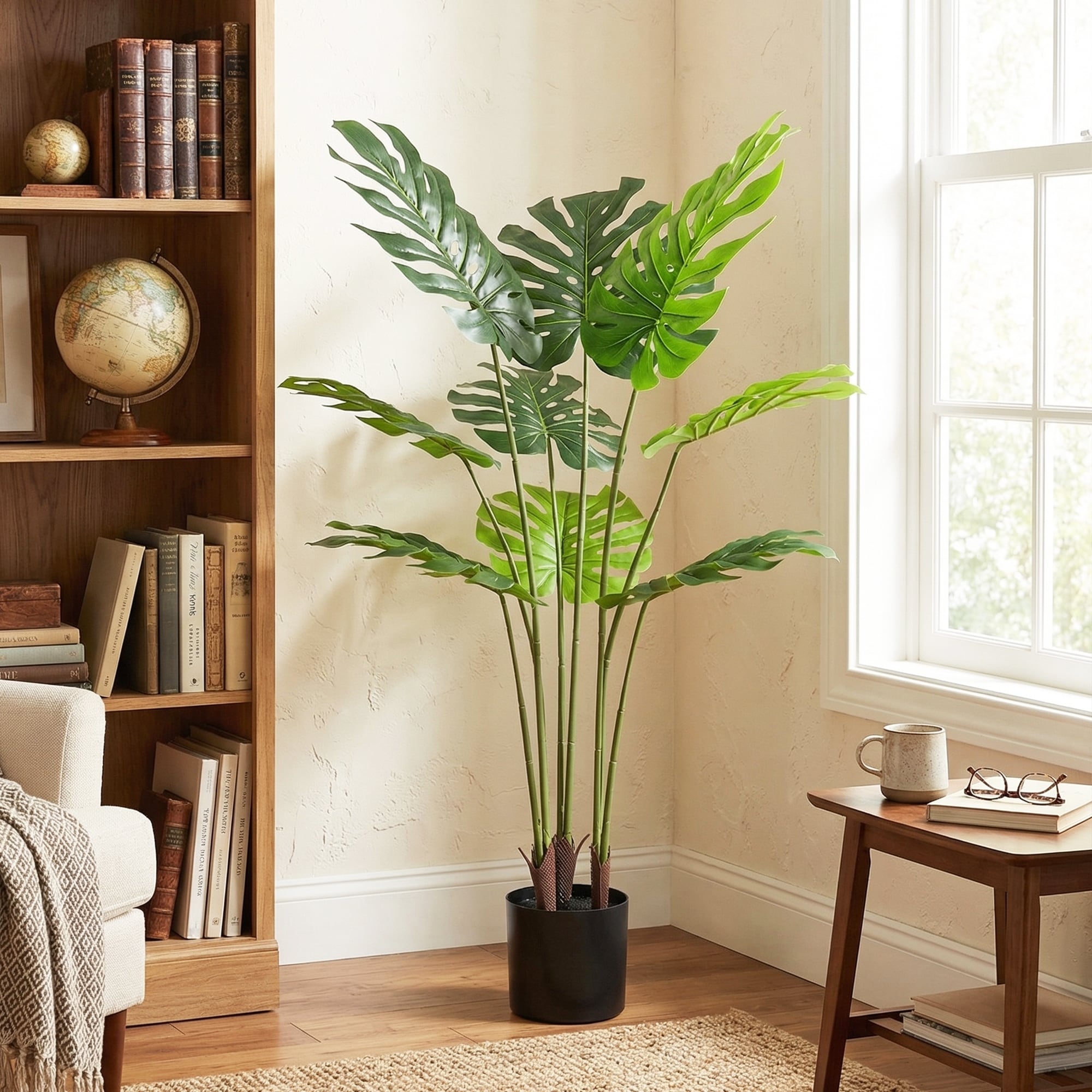 Artificial Plant Fake Tropical Potted Tree Faux Floor Plant