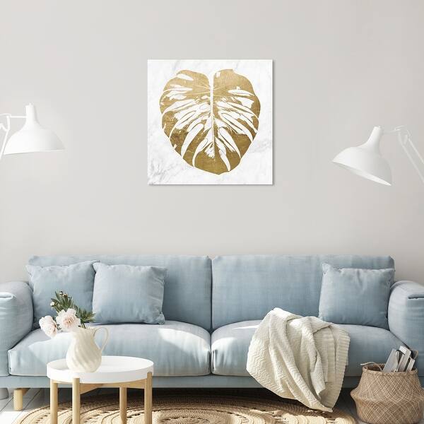 Oliver Gal 'Monstera Marble' Wall Art Canvas Print - White, Gold - Bed Bath  & Beyond - 32485755