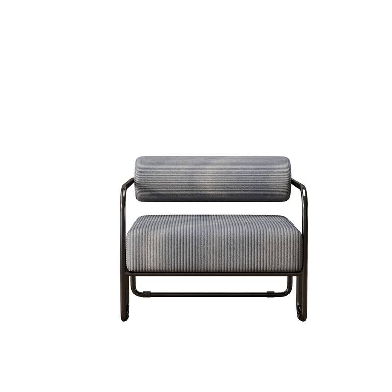 Corduroy Fabric Sofa Chair with Iron Frame, Lazy Individual Chair