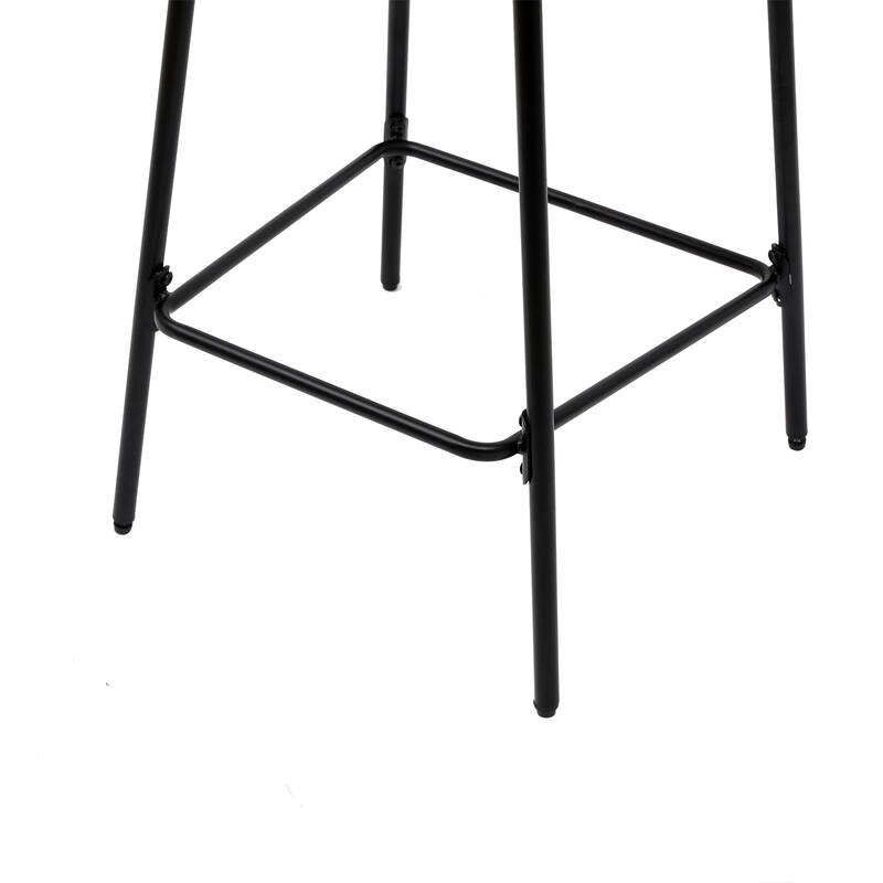 Handwoven Paper Rope Counter Stools Set of 2, Dining Chair with Back and Footrest, Kitchen Island Chair with Metal Frame