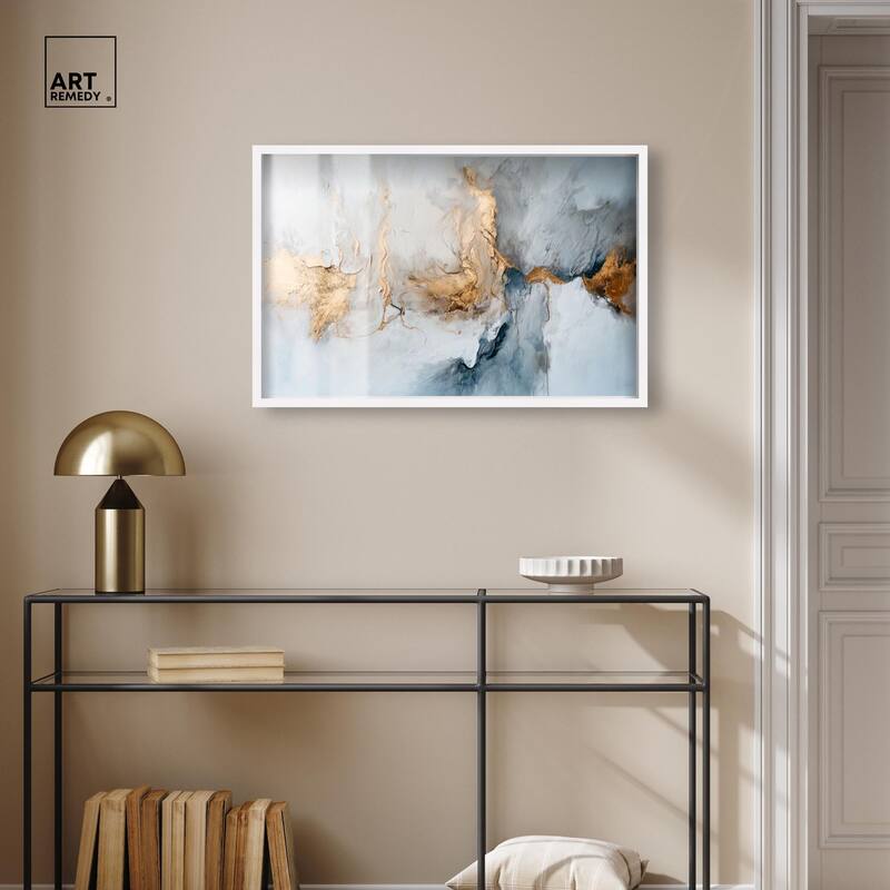 Canvas of Golden Shades Shadowbox by Art Remedy
