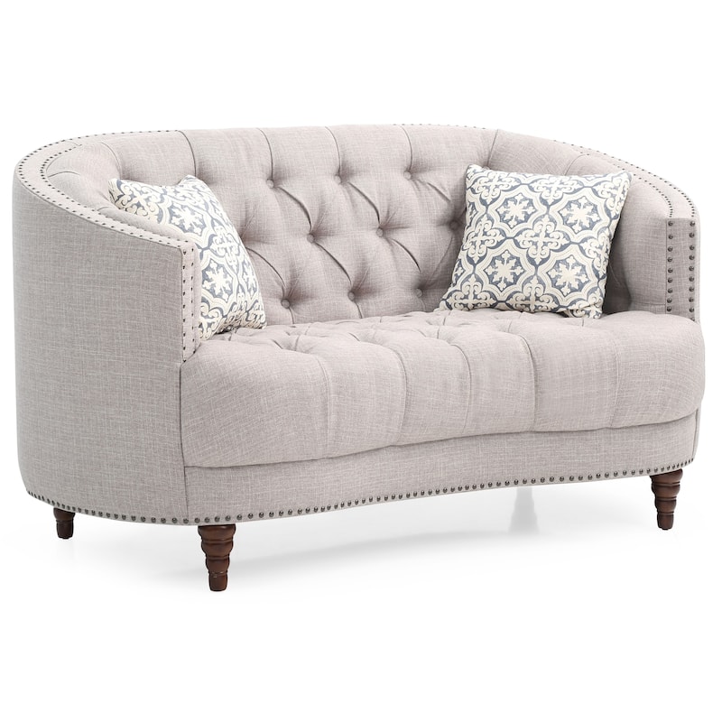 Charleston Tufted Fabric Loveseat