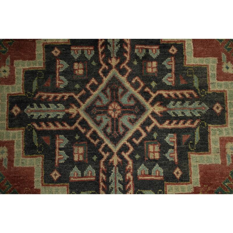 Hand Knotted Oriental 100% Wool Carpet Traditional Tribal Red Tabriz Runner Rug - 14' 6'' X 3' 7''