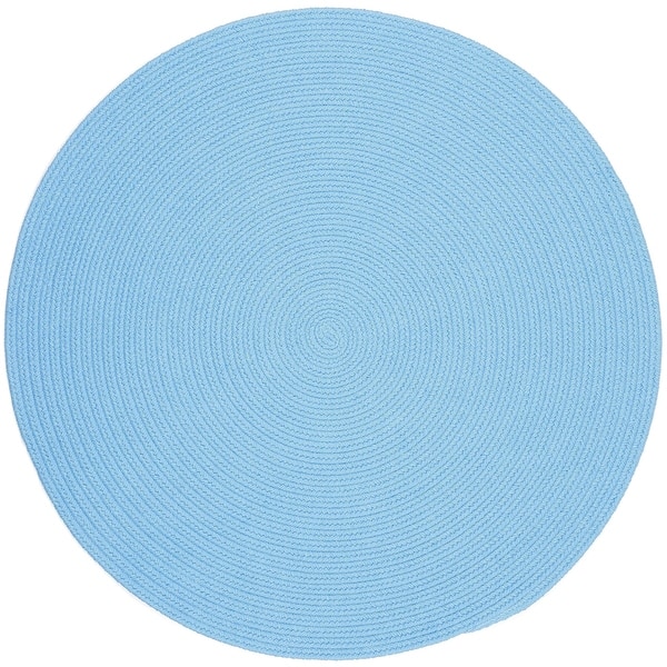 slide 2 of 9, Rhody Rug Happy Feet Indoor/ Outdoor Braided Area Rug Aqua Blue - 8' Round