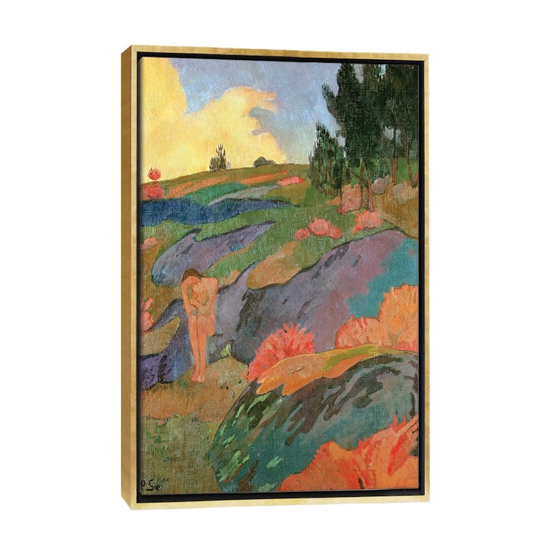 iCanvas "Breton Eve or, Melancholy, c.1890 " by Paul Serusier Framed Canvas Print - Gold - 48x32