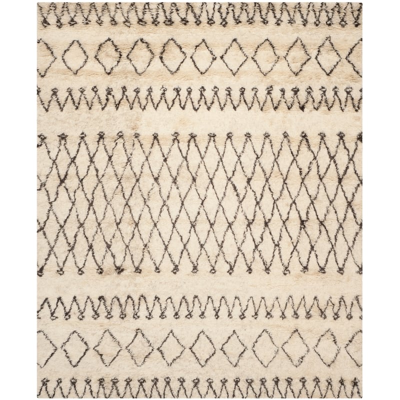 SAFAVIEH Handmade Casablanca Shag Intisar Tribal Wool 1.25-inch Thick