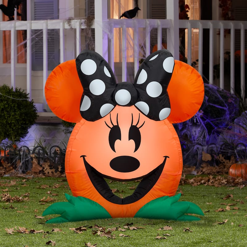 Gemmy Airblown Cutie Minnie Mouse Disney, 3 ft Tall, Orange