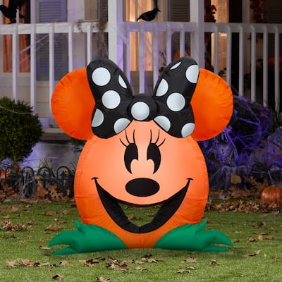 Gemmy Airblown Cutie Minnie Mouse Disney, 3 ft Tall, Orange