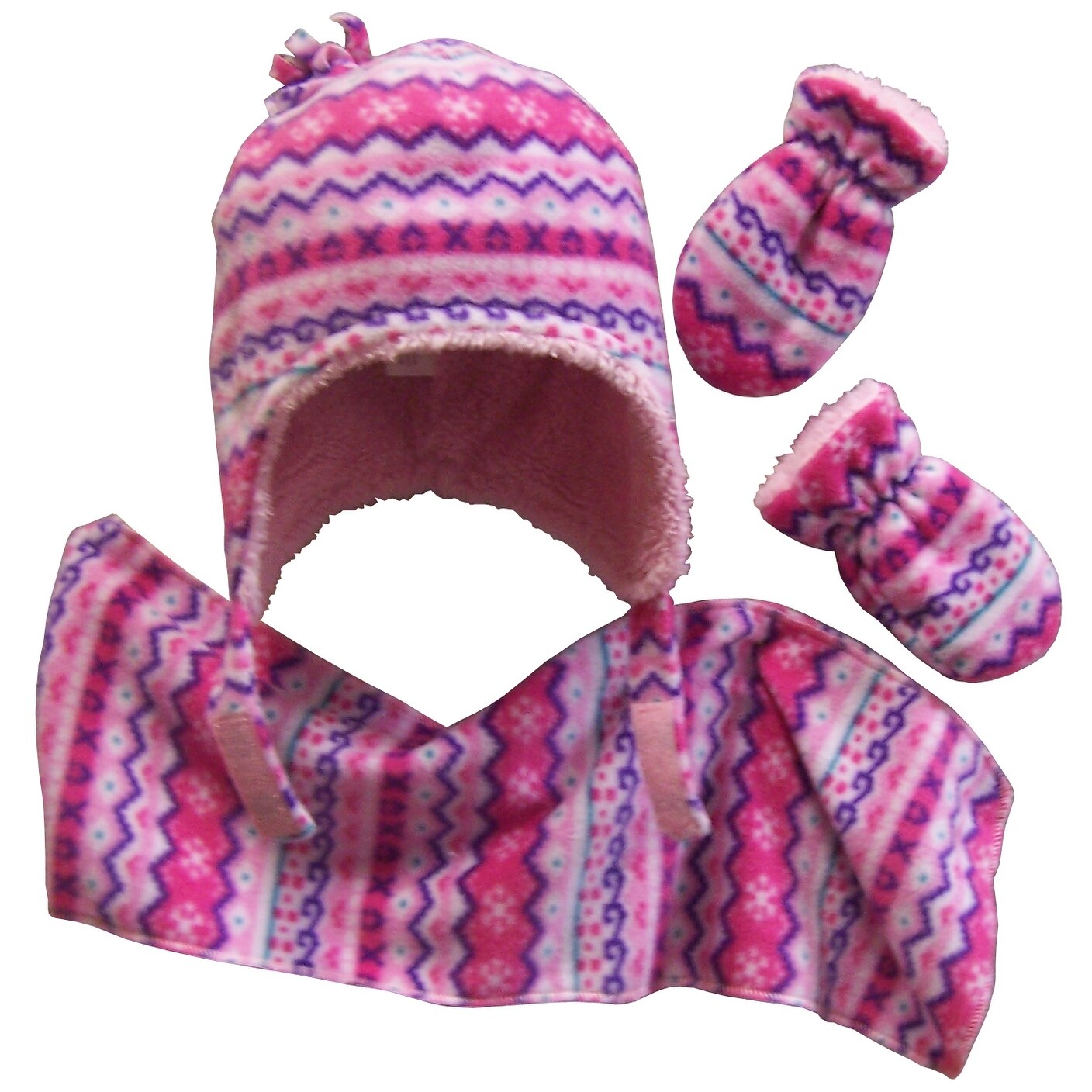 girls hat scarf and mittens