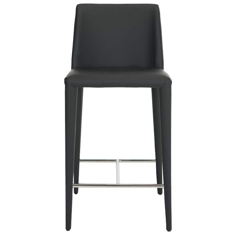 SAFAVIEH Merry Mid-Century 26-inch Black Counter Stool (Set of 2) - 22.6" x 17.4" x 36.2" - 23Wx17Dx36H