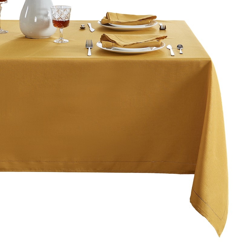 Alison Eyelet Punched Border Fabric Tablecloth