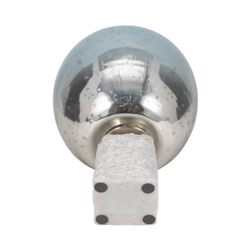 Glass Round Bowl Pillar Holder Marble Base