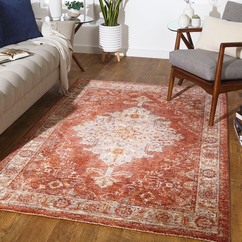 Livabliss Turrine Traditional Area Rug - Burnt Orange - 7' 10" x 10' 3"