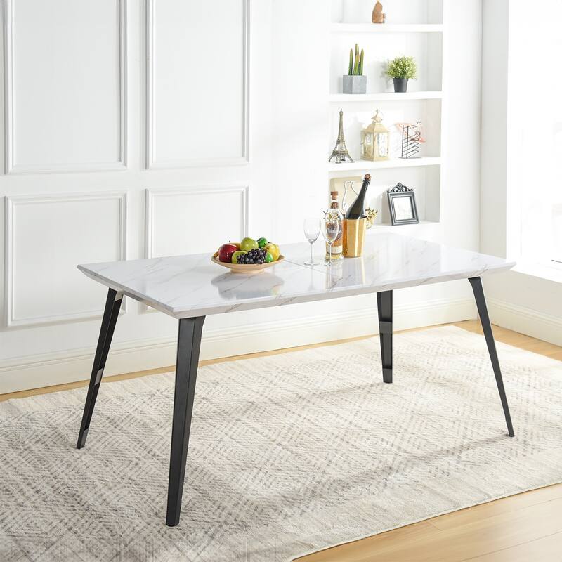 Homy Casa 5-Piece Dining Set with Rectangular Table and Upholstered Swivel Armchairs