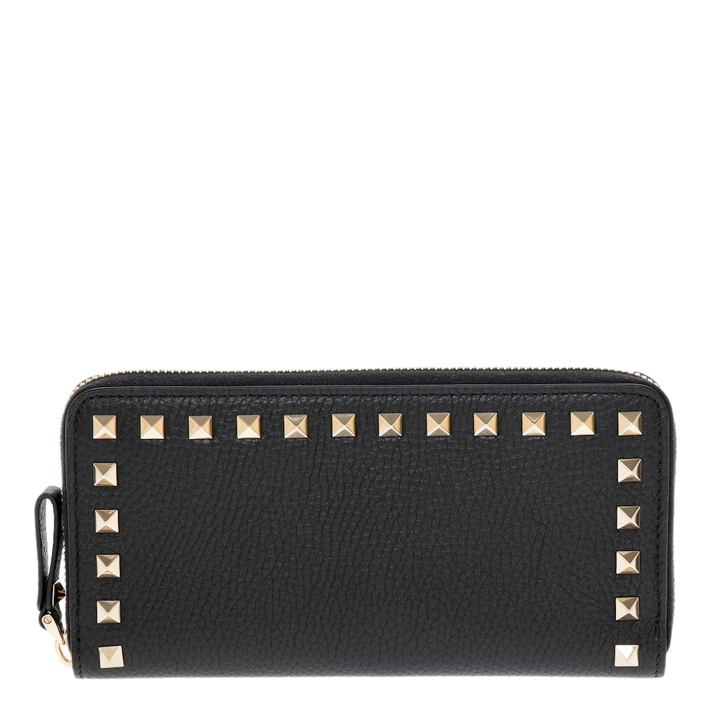 Valentino Rockstud Zip Around Wallet