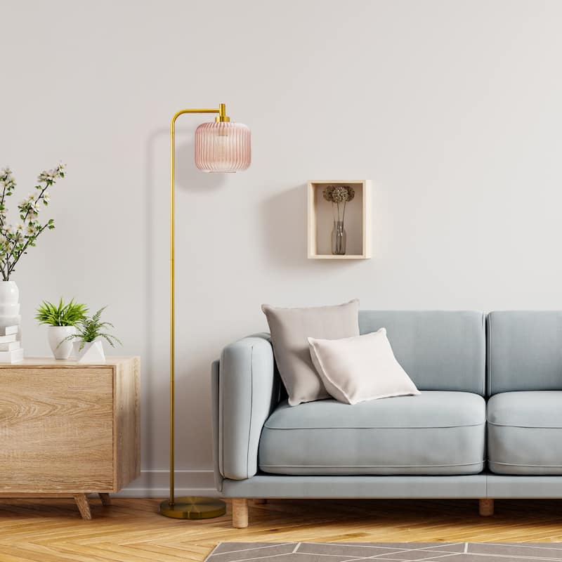Frederick River of Goods Gold Metal and Glass Candlestick Floor Lamp