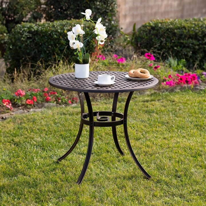 Bronze outdoor dining 2025 table