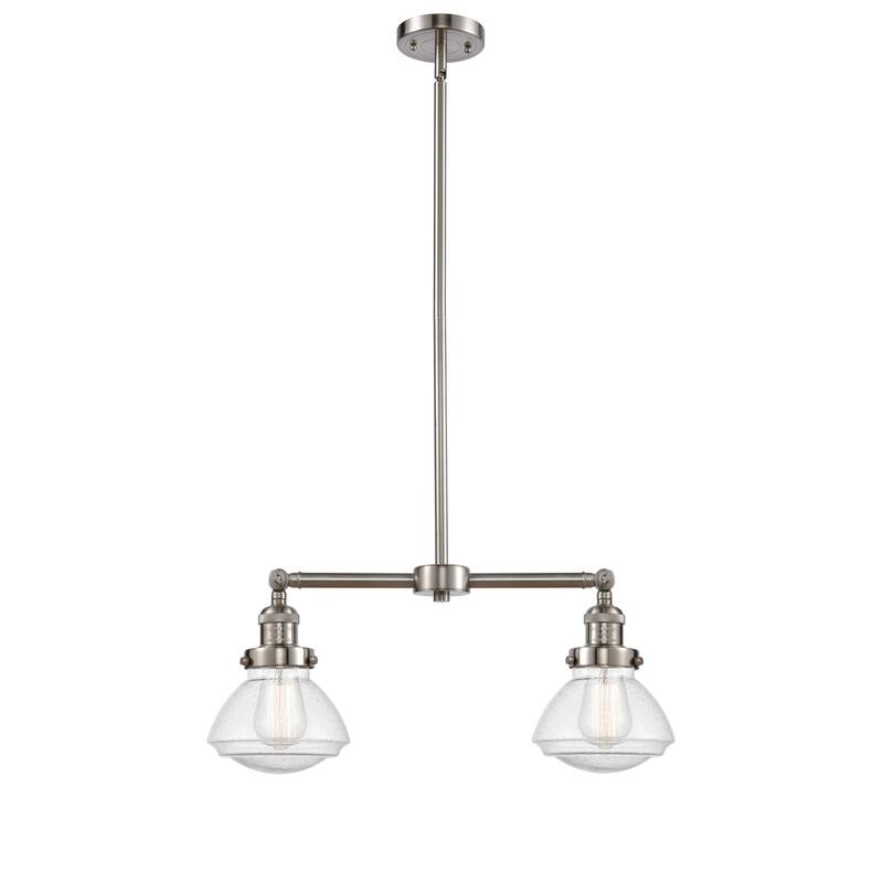 Innovations Lighting Olean 2 Light 22" Wide Chandelier - Brushed Satin Nickel / Seedy