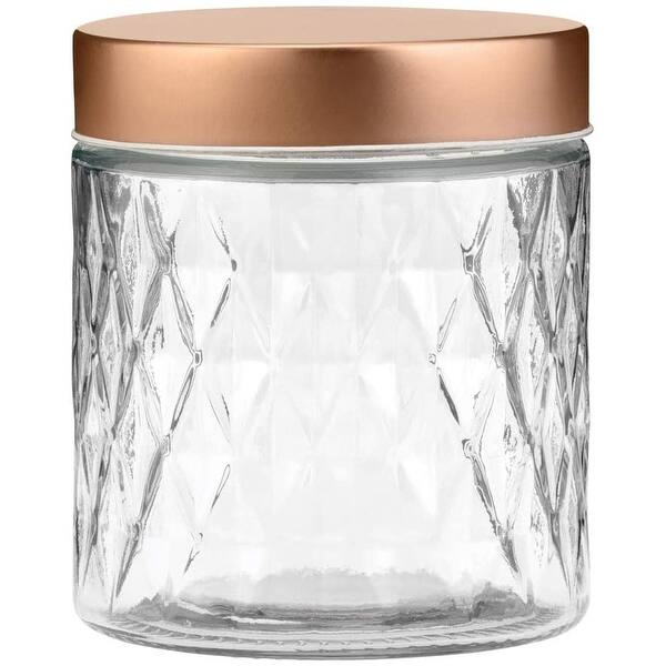 slide 2 of 2, Amici Home Desmond Glass Container Storage Jar, 32 Fluid Ounces, Clear with Copper Lid - Clear/Copper Clear/Copper