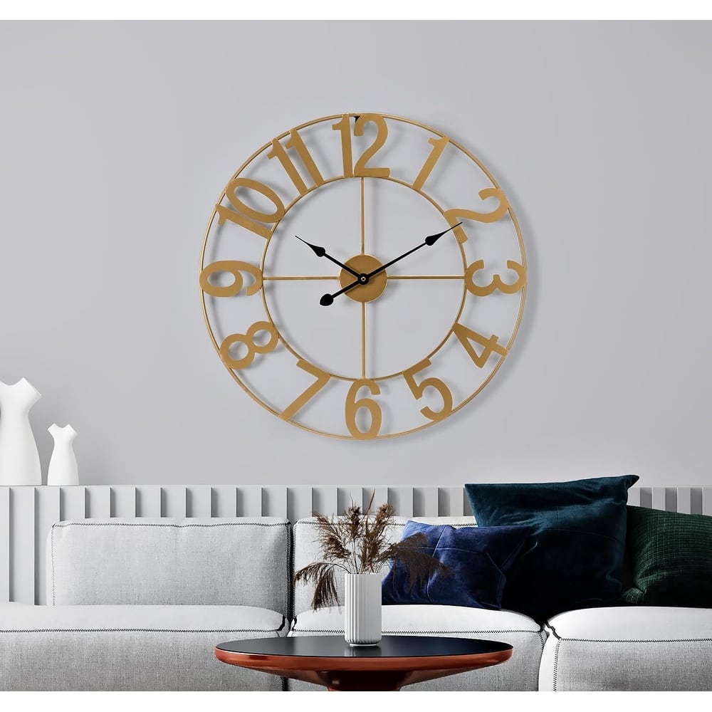 Sorbus Large 24 inch Decorative Round Analog Wall Clock Battery Operated With Numeral Style Design - 24"