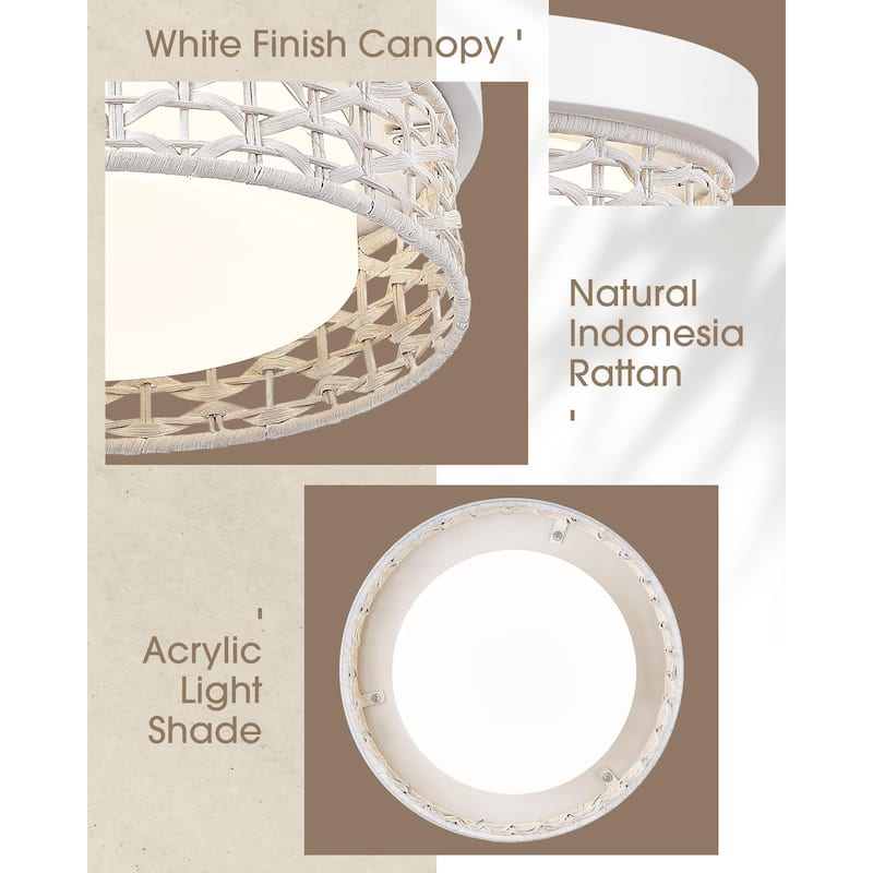 12'' 24W Flush Mount Ceiling Light 3000K/3500K/4000K/5100K/6500K