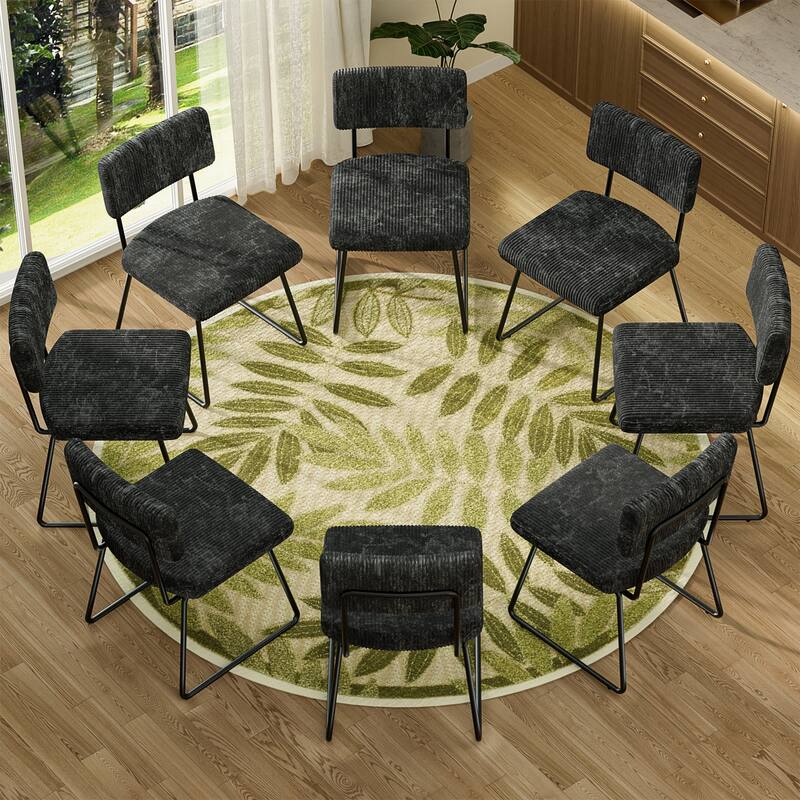 Modern Set of 2/4/6/8 Dining Chairs Upholstered Chairs with Open Back for Dining Room and Kitchen
