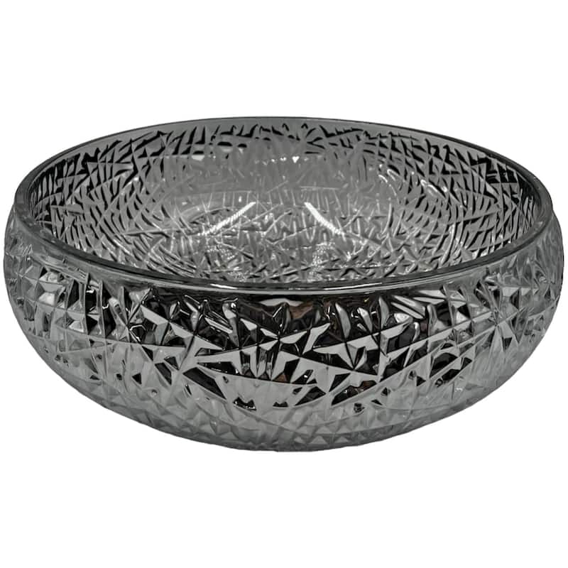 Moonshell Round Basin Glass Crystal Bathroom Vessel Sink - 18"