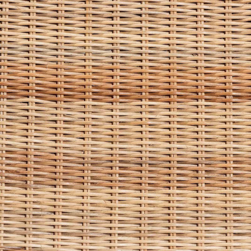 Dyna Natural Rattan Dining Chair - Handwoven Wicker Side Chair with Removable Cushion and Loop Backrest, Boho Coastal Seating