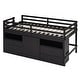 preview thumbnail 16 of 30, Double loft bed with 4 drawers under cabinets and shelves, white