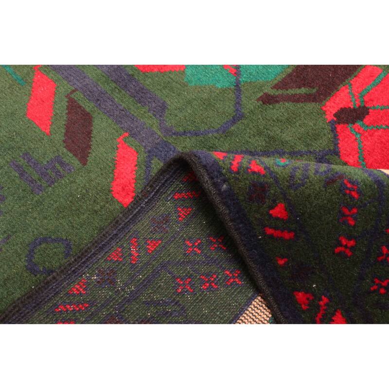 ECARPETGALLERY Hand-knotted Teimani Dark Green Wool Rug - 2'9 x 4'4