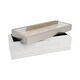 preview thumbnail 9 of 11, Sagebrook Home Acrylic & Stainless Steel Storage Box - White Brass 14.25" Decorative Organizer - 14.25" x 6" x 6.5"