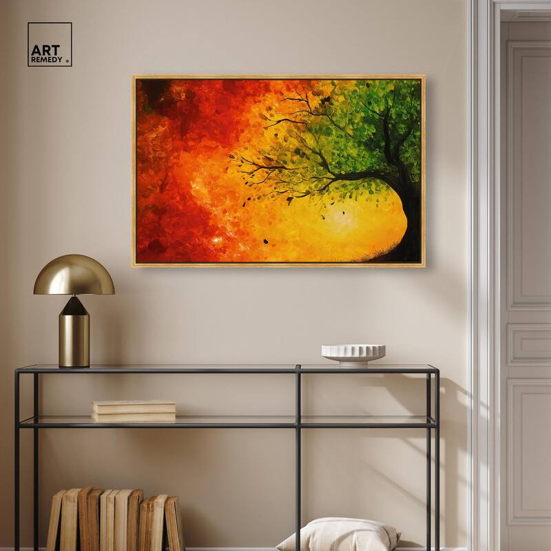 Fire and Ice Tree I Canvas by Art Remedy