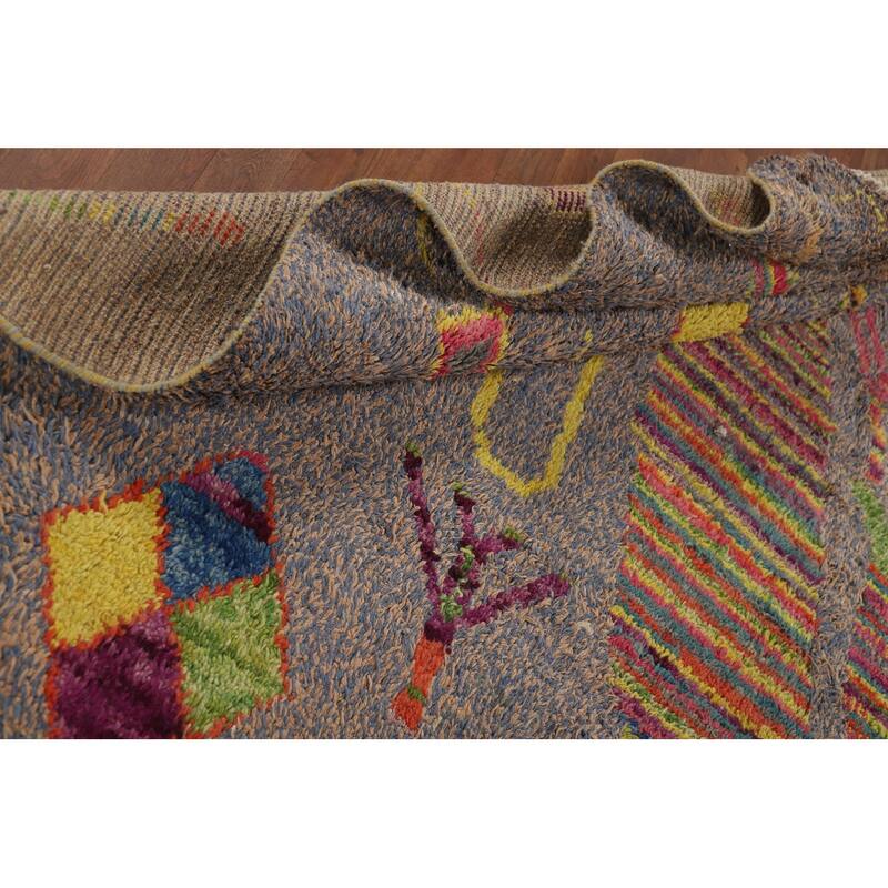 Moroccan Oriental Area Rug Hand-Knotted Wool Carpet - 8'9" x 12'6"